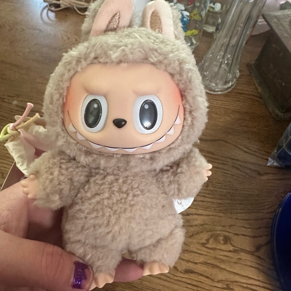 Plush Bunny-Costume Small Pet Toy - Beige